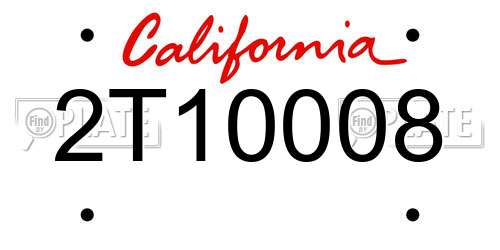 2T10008 California License Plate