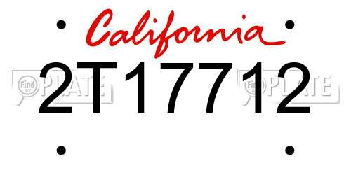 2T17712 California License Plate