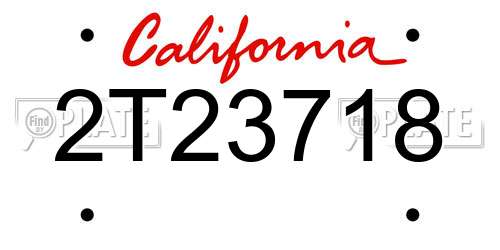2T23718 California License Plate