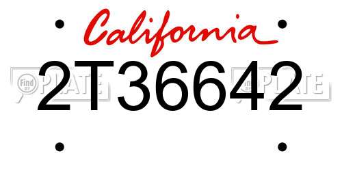 2T36642 California License Plate