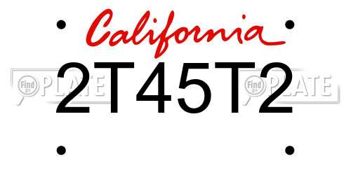 2T45T2 California License Plate