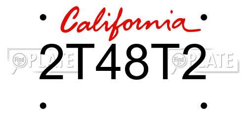 2T48T2 California License Plate