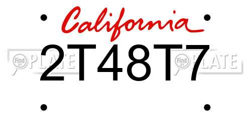 2T48T7 California License Plate