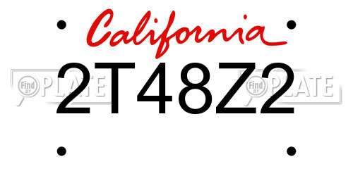 2T48Z2 California License Plate