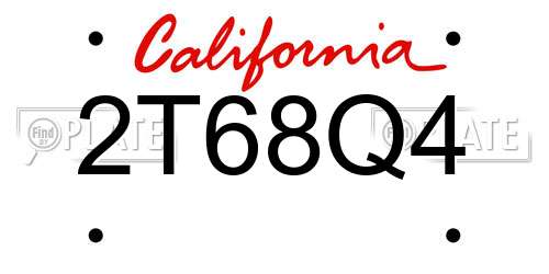 2T68Q4 California License Plate