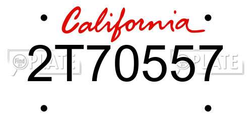 2T70557 California License Plate