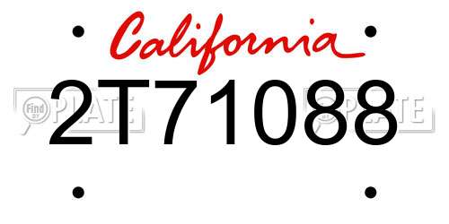 2T71088 California License Plate