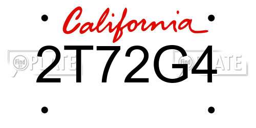 2T72G4 California License Plate