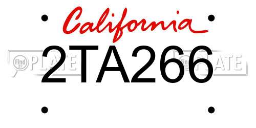 2TA266 California License Plate