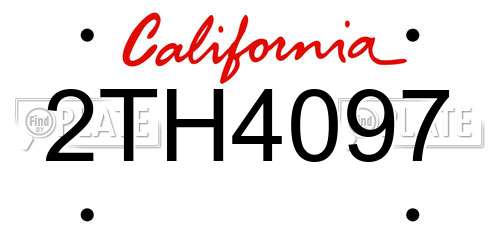 2TH4097 California License Plate