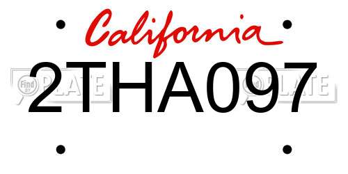 2THA097 California License Plate