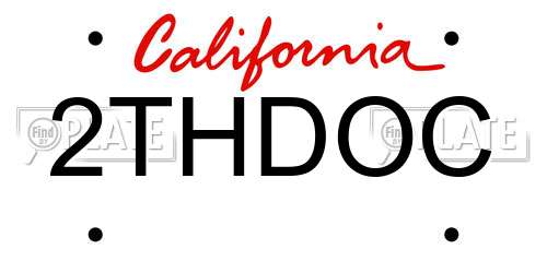 2THDOC California License Plate