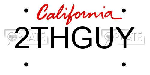 2THGUY California License Plate