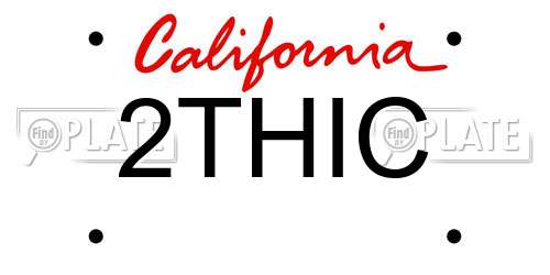 2THIC California License Plate