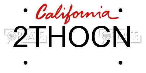 2THOCN California License Plate