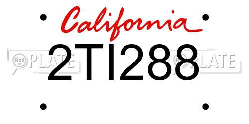 2TI288 California License Plate