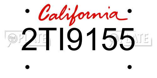 2TI9155 California License Plate
