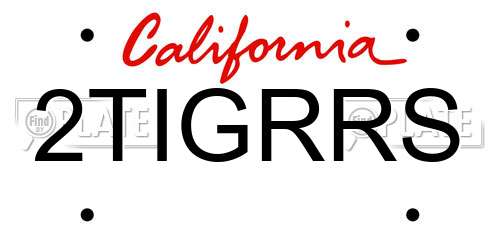 2TIGRRS California License Plate