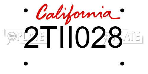 2TII028 California License Plate