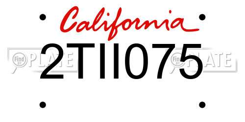 2TII075 California License Plate