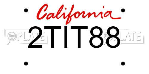 2TIT88 California License Plate