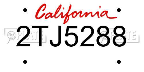 2TJ5288 California License Plate