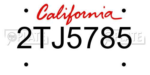 2TJ5785 California License Plate