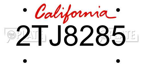 2TJ8285 California License Plate