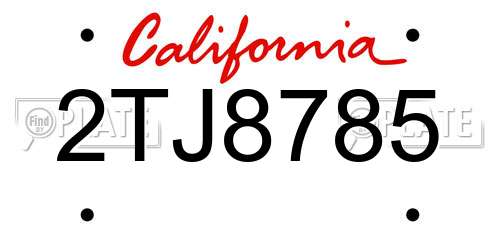 2TJ8785 California License Plate