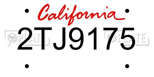 2TJ9175 California License Plate