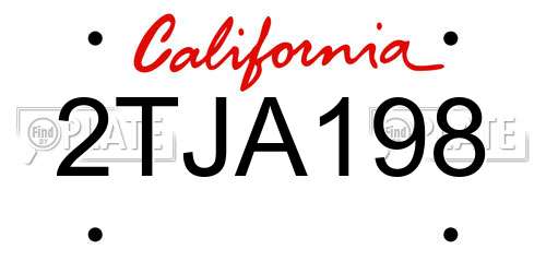 2TJA198 California License Plate