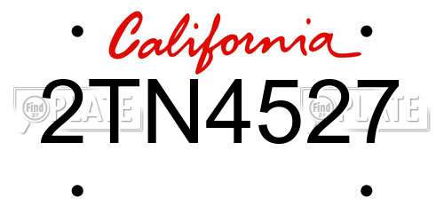 2TN4527 California License Plate