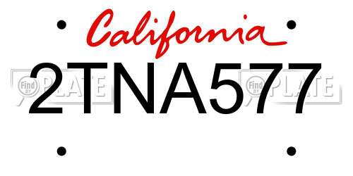 2TNA577 California License Plate