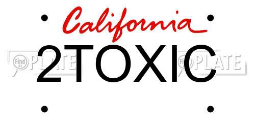 2TOXIC California License Plate