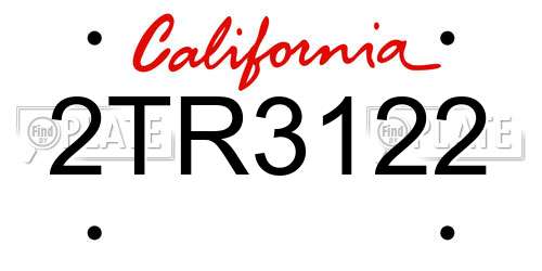 2TR3122 California License Plate