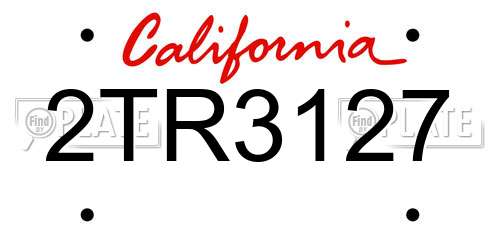 2TR3127 California License Plate