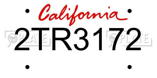 2TR3172 California License Plate