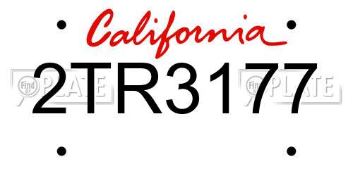 2TR3177 California License Plate