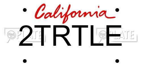 2TRTLE California License Plate