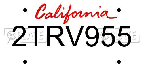 2TRV955 California License Plate