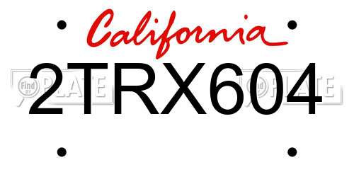 2TRX604 California License Plate