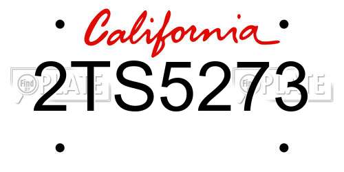 2TS5273 California License Plate