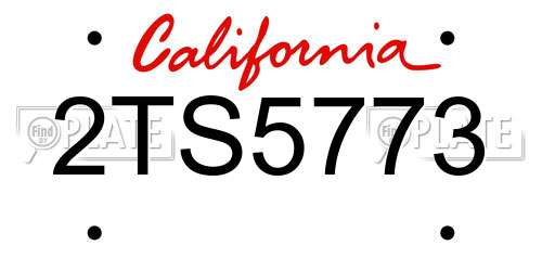 2TS5773 California License Plate