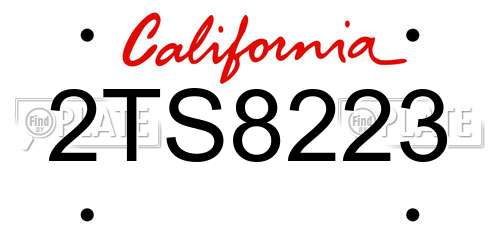 2TS8223 California License Plate