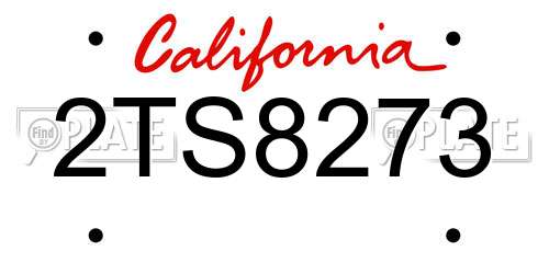 2TS8273 California License Plate