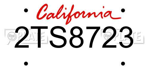 2TS8723 California License Plate