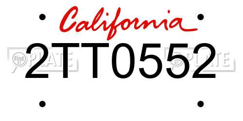 2TT0552 California License Plate