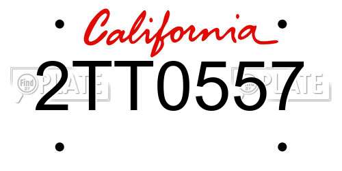 2TT0557 California License Plate