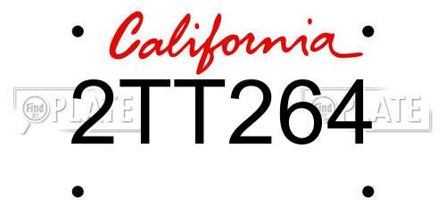 2TT264 California License Plate