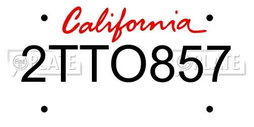 2TTO857 California License Plate